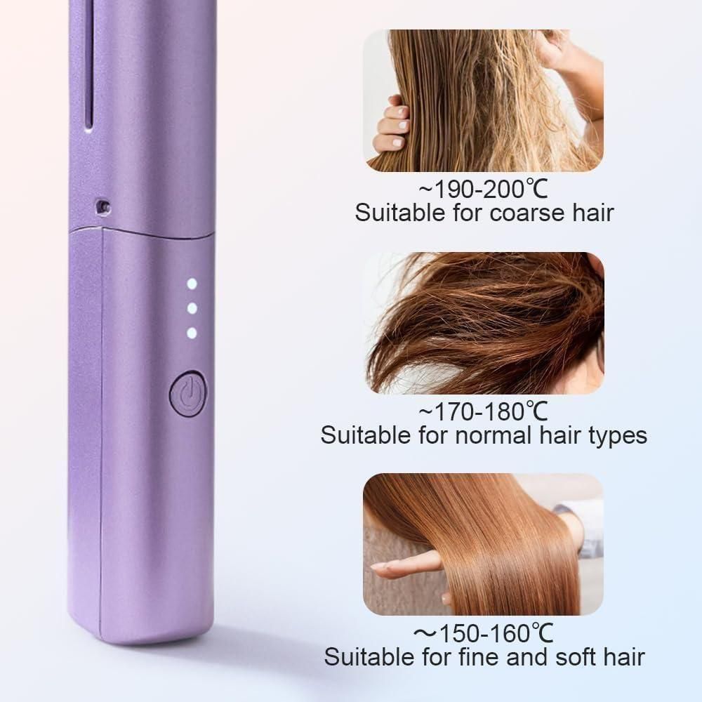 Portable Cordless Rechargeable Mini Adjustable Hair Straightener