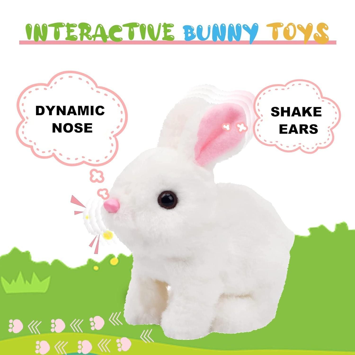 Bunny Toy, Hopping Bunny Toy Interactive Electronic Pet with Sounds and Movement