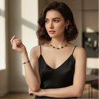 Royal Green Crystal Pendant & Bracelet Set