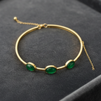 Royal Green Crystal Pendant & Bracelet Set